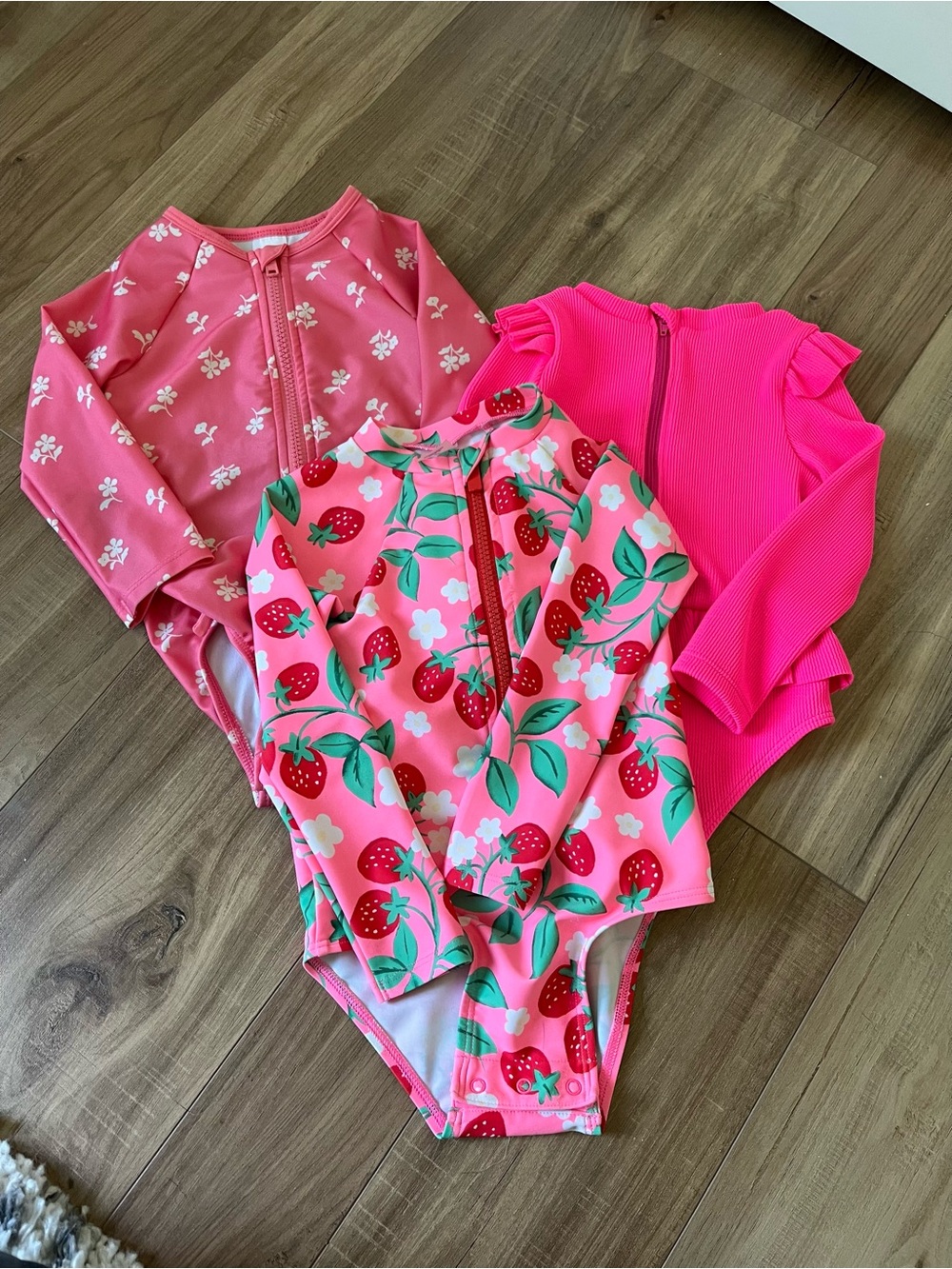 Set of 3 Toddler Girls 2T Bathing Suits Pink